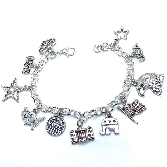 Vote Republican Charm Bracelet GOP Politics - Picture 1 of 5
